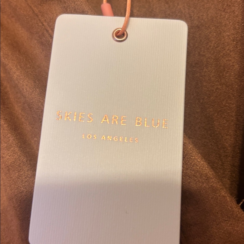 Skies Are Blue Brown faux suede  Ruffle Dress - Picture 2 of 4